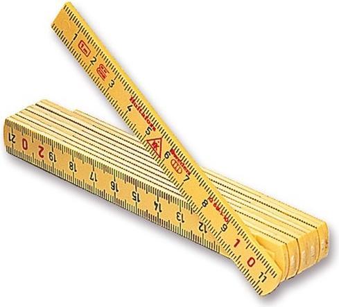 Actual product image Hultafors Tommestok 1m 10led yellow, made of glass fibre reinforced polyamide, 13mm wide, with mm on both