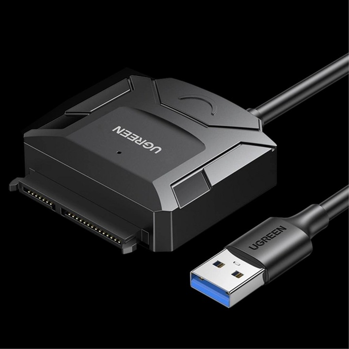 Actual product image Ugreen SATA to USB 3.0 adapter cable for SATA SSD HDD with power supply unit