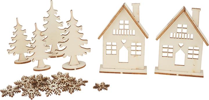 Produktbild Rayher Holzbausatz "Winterhäuser", 31-tlg., Sperrholz