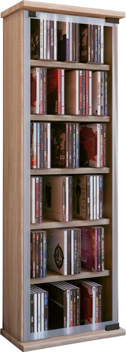Produktbild VCM Holz CD DVD Stand Regal Classic mit Glastür (31 x 18 x 92 cm)