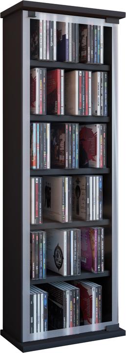 Produktbild VCM Holz CD DVD Stand Regal Classic mit Glastür (31 x 18 x 92 cm)