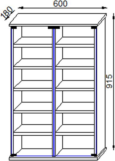 Produktbild VCM Holz CD DVD Stand Regal Roma mit Glastür (60 x 18 x 92 cm)