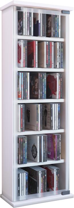 Produktbild VCM Holz CD DVD Stand Regal Classic mit Glastür (31 x 18 x 92 cm)