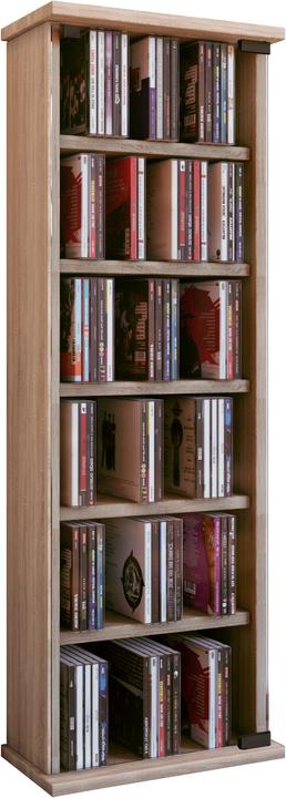 Produktbild VCM Holz CD DVD Stand Regal Vetro mit Glastür (31 x 18 x 92 cm)