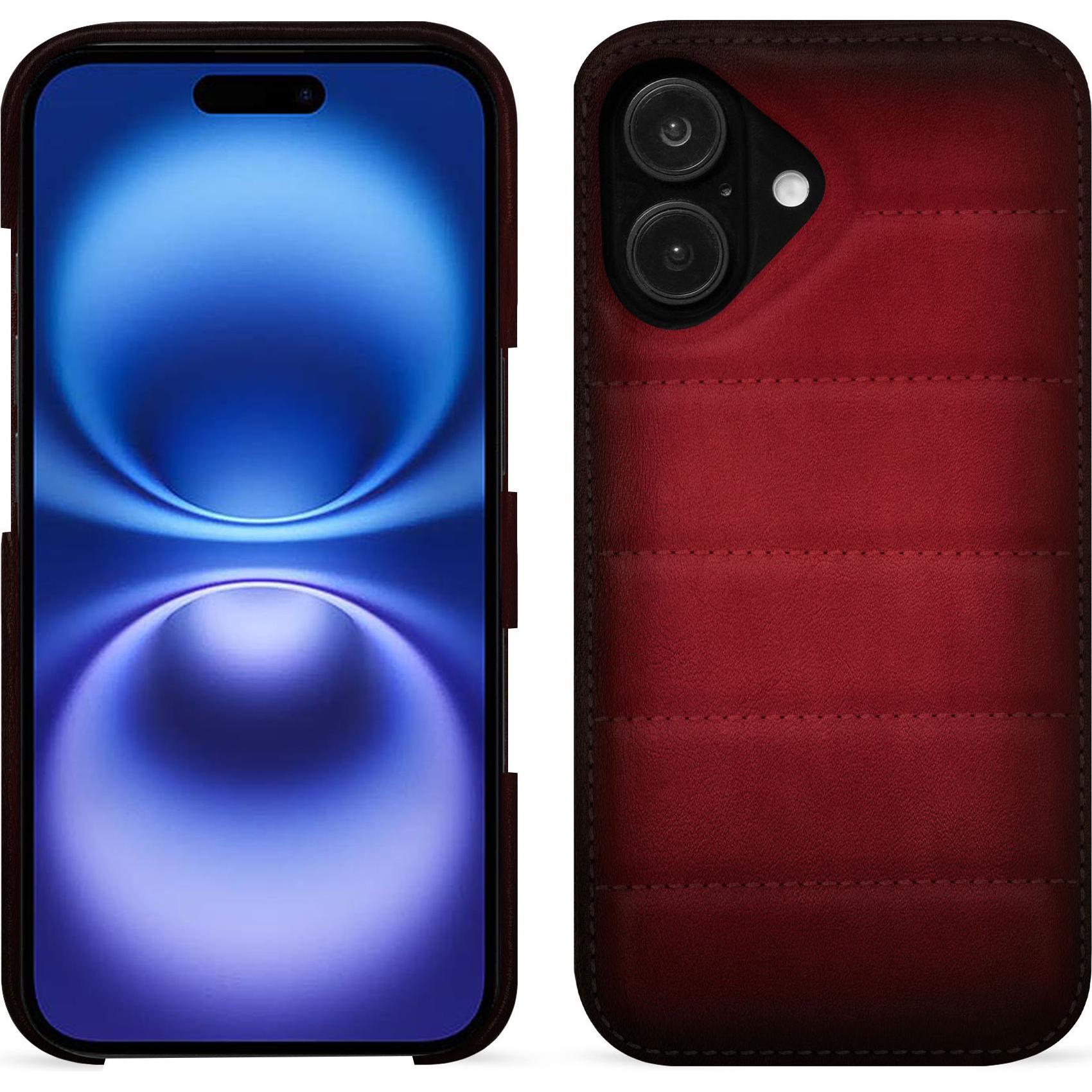 Noreve Lederschutzhülle (Apple iPhone 16), Smartphone Hülle, Rot