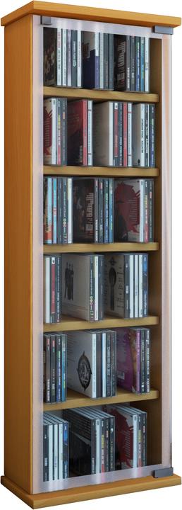 Produktbild VCM Holz CD DVD Stand Regal Classic mit Glastür (31 x 18 x 92 cm)