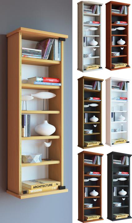 Produktbild VCM Holz CD DVD Wandregal Loposa mit Glastür (31 x 18 x 92 cm)