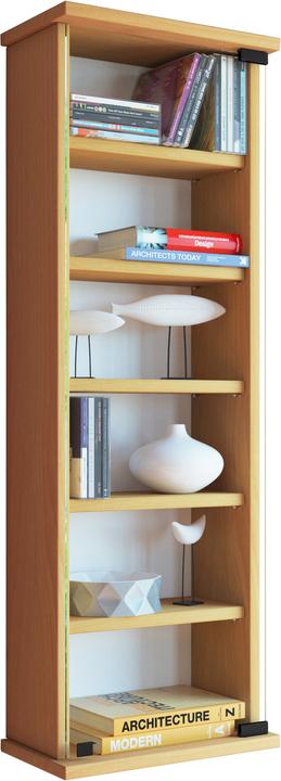 Produktbild VCM Holz CD DVD Wandregal Loposa mit Glastür (31 x 18 x 92 cm)