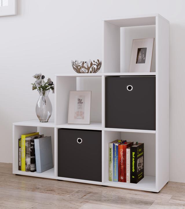 Actual product image VCM Wood stand staircase shelf 6 compartments Nitas (108 x 29 x 105 cm)