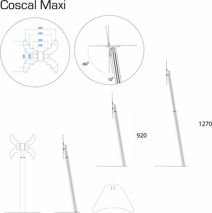 Productafbeelding VCM TV-standaard Coscal Mini zwart zilver (64", 30 kg)