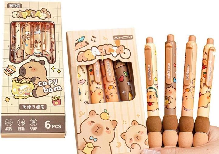 Produktbild Lean Toys Stifte mit Capybara 6 Stk (Mehrfarbig, 6x)