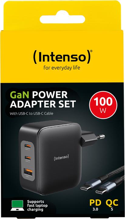 Produktbild Intenso W100ACC -Adapter + C520C -Kabelschwarz (100 W, 3 Ports)