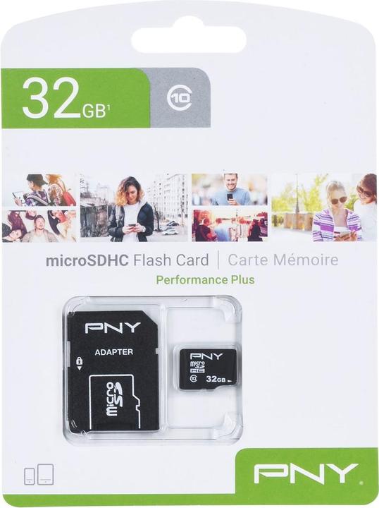 Productafbeelding PNY Performance Plus incl. adapter (32 GB, microSDHC, U1, UHS-I)