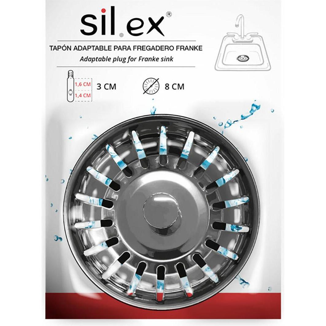 Silex, Tappo piletta, Spülbecken-Sieb Edelstahl Ø 8 cm Silberfarben