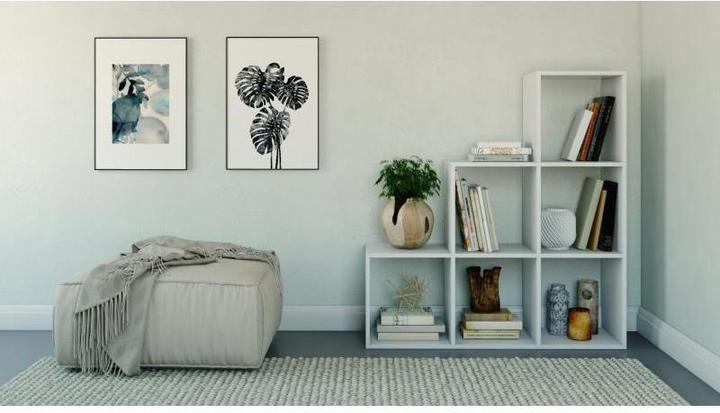 Actual product image Topeshop STEP BIEL 3X3 bookshelf for living room (115 x 38 x 115 cm)