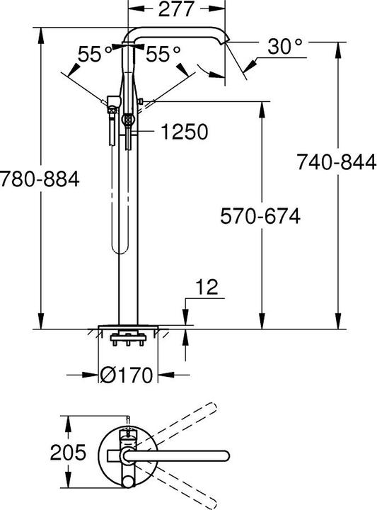 Actual product image Grohe Essence 25248 1 mixer bath tub