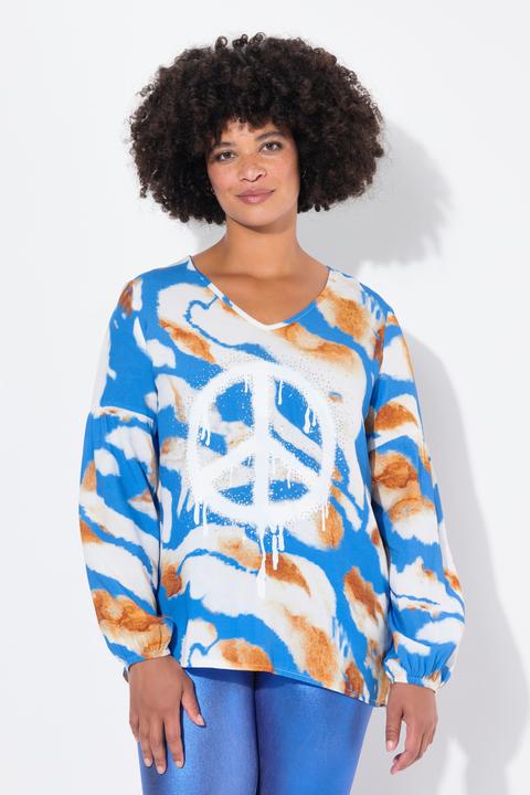 Actual product image Angel of Style A-line tunic with batik pattern and peace sign (54)
