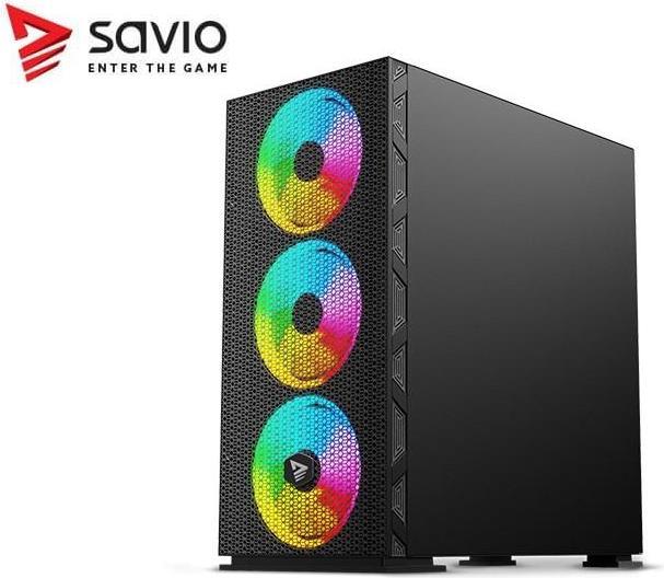 Actual product image Savio PC Case Raptor X1 ARGB Glass/Mesh Black (ATX, ITX, Mini-ATX)