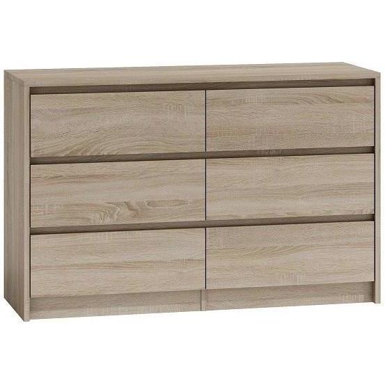 Topeshop, Kommode + Sideboard, K120 SONOMA 2X3 Kommode (75 x 40 x 120 cm)