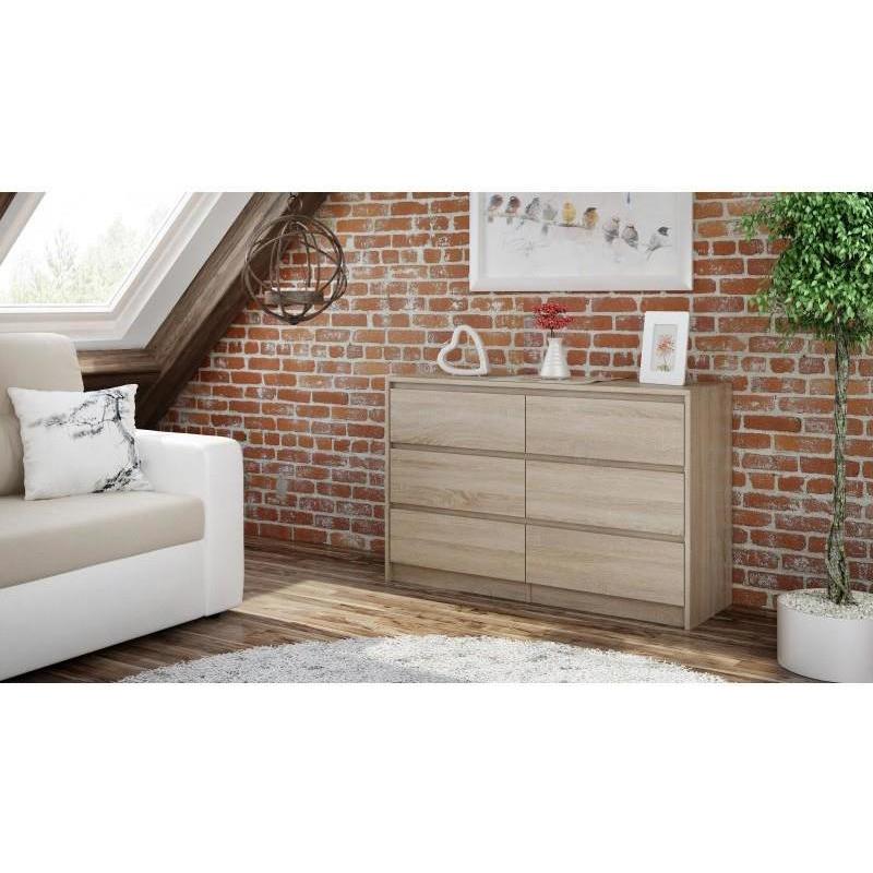 Thumbnail - Topeshop, Kommode + Sideboard, K120 SONOMA 2X3 Kommode (75 x 40 x 120 cm)