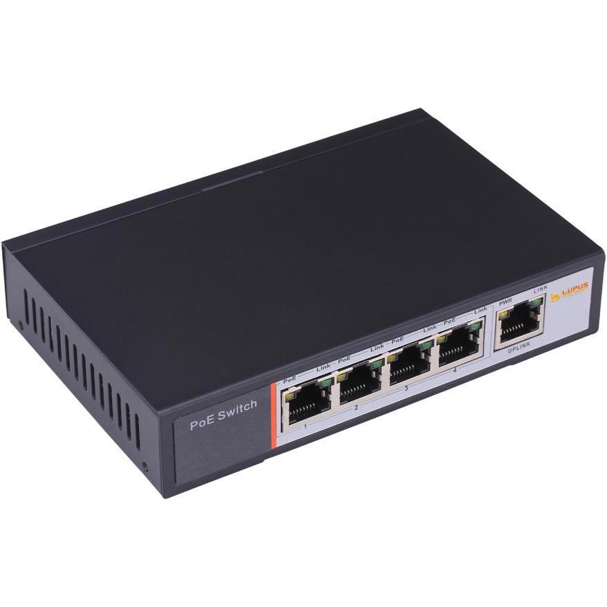 Lupus-Electronics Lupusnet (5 Ports), Netzwerk Switch, Schwarz