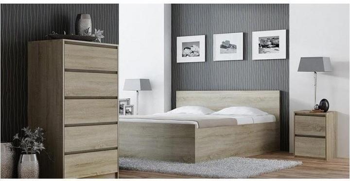 Produktbild Topeshop K2 SONOMA Nachtschränkchen & Nachttisch 2 Schublade(n) Eiche (40 x 43 x 55 cm)