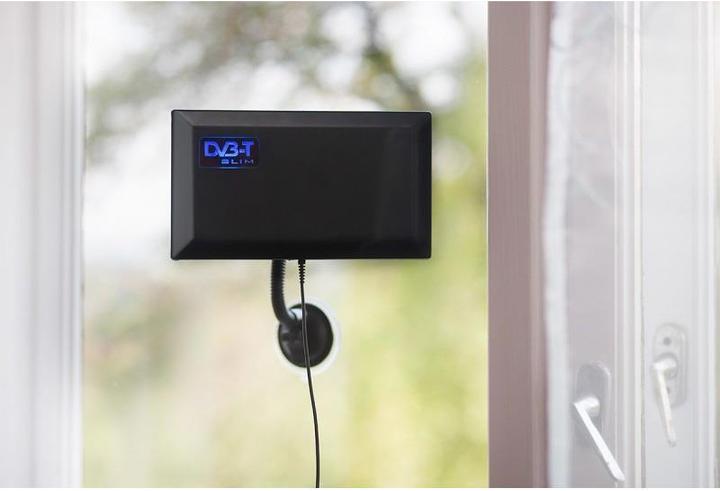 Produktbild Maclean Active indoor antenna DVB-T DVB-T2 amplifier Antenna with Suction (Zimmerantenne, 44 dB, DVB-T / -T2)