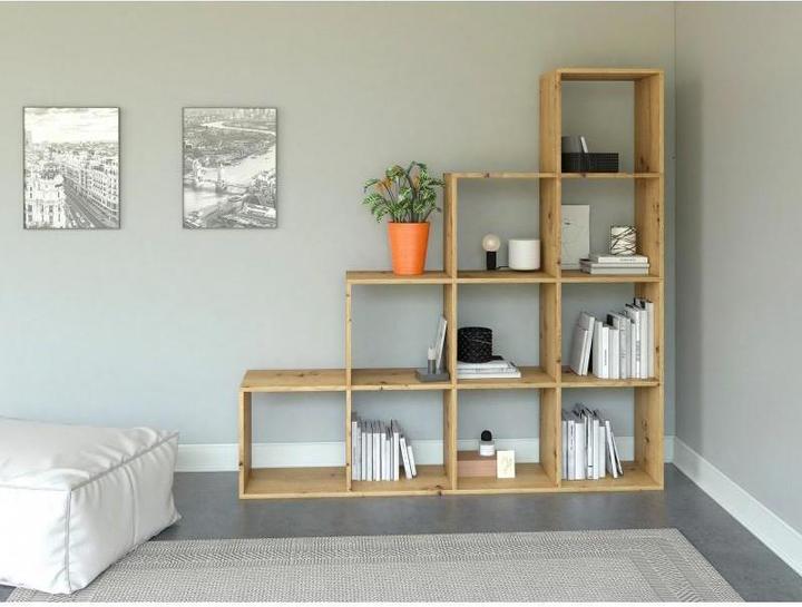 Produktbild Topeshop STEP ARTISAN 4X4 Bücherregal für Wohnzimmer (153 x 38 x 153 cm)