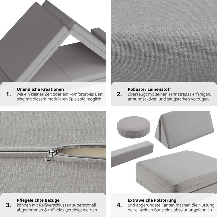 Actual product image tectake Play sofa Lilly, 8-piece, with sleeping function (Children sofa)