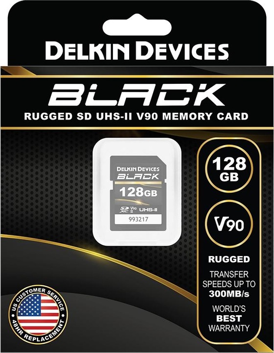 Produktbild Delkin BLACK UHS-II SDXC 128GB R:300MB/s W:250MB/s (128 GB, SDXC, U3, UHS-II)