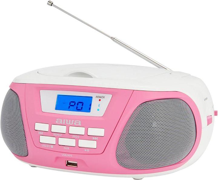 Immagine prodotto Aiwa BBTU-300PK Sistema stereo portatile analogico e digitale 5 W rosa (MW, AM, FM, Bluetooth)