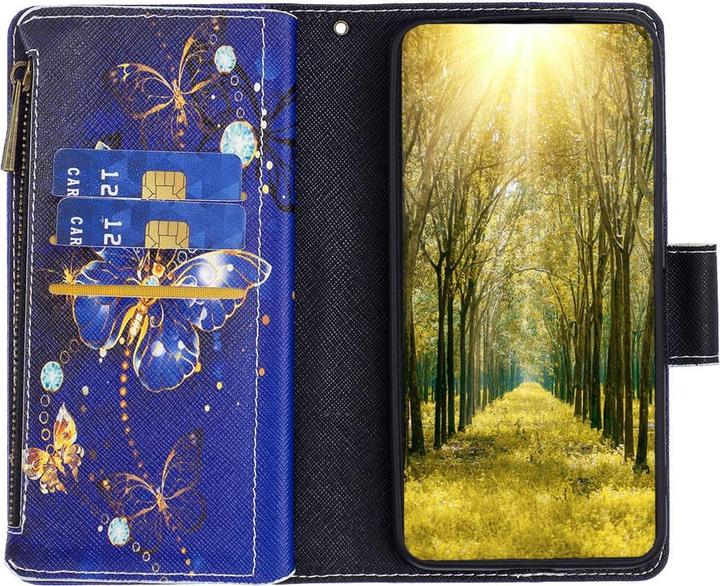 Actual product image Cover-Discount Xiaomi Poco C65 / Redmi 13C - Wallet cover butterflies (Xiaomi Redmi 13C, Xiaomi Poco C65)