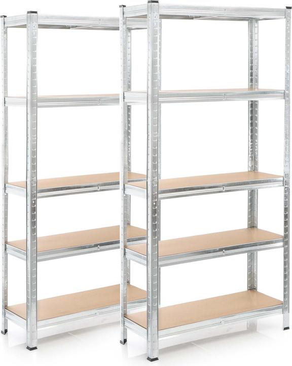 Produktbild Wiltec Set 2x Schwerlastregal verzinkt 154x75x30cm Steckregal 875kg Werkstatt