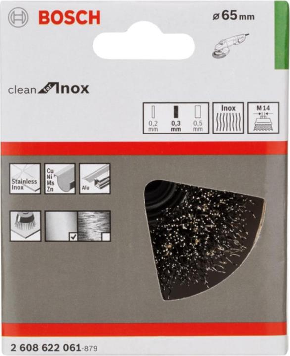Produktbild Bosch Professional Zubehör PRO Stainless Steel clean Topfbürste, 65 x 0,3 mm, Gewinde