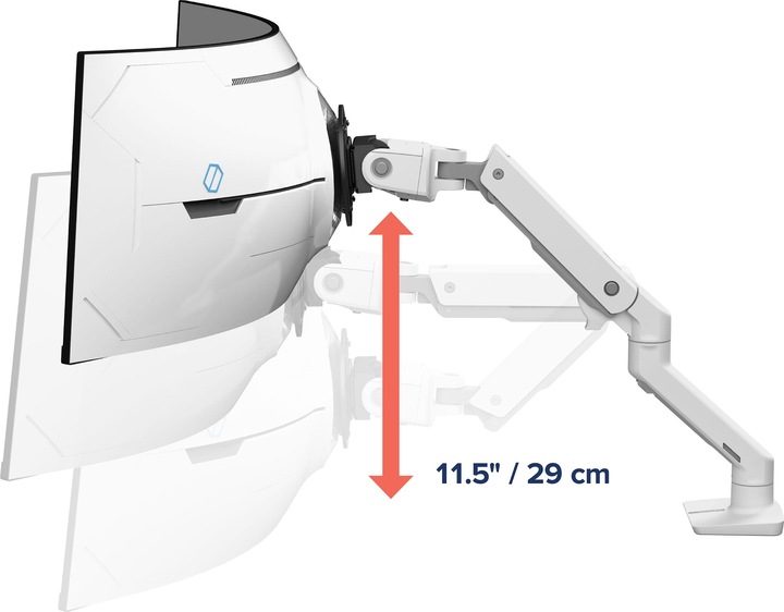 Actual product image Ergotron HX Arm With Very Heavy Duty Pivot Desk Mount White (Dining table, 57")