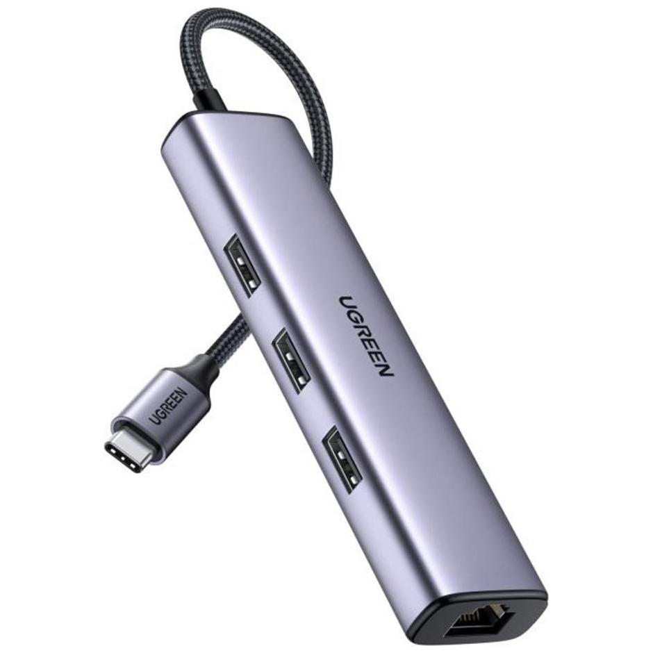 Ugreen CM475 (USB-C, 4 Ports), Dockingstation + USB Hub, Grau