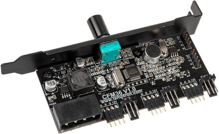 Productafbeelding Lamptron CFM36 ventilator en RGB LED controller voor PCI-sleuf - zwart (3 Ventilator)