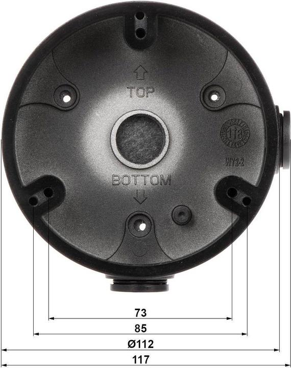 Actual product image Dahua Europe PFA136 security camera accessory junction box (Mounting kit)