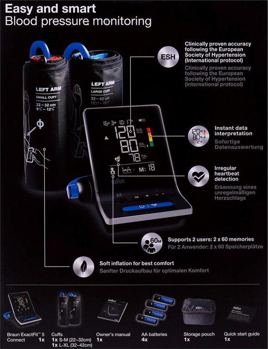 Produktbild Braun ExactFit 5 (Blutdruckmessgerät Oberarm)