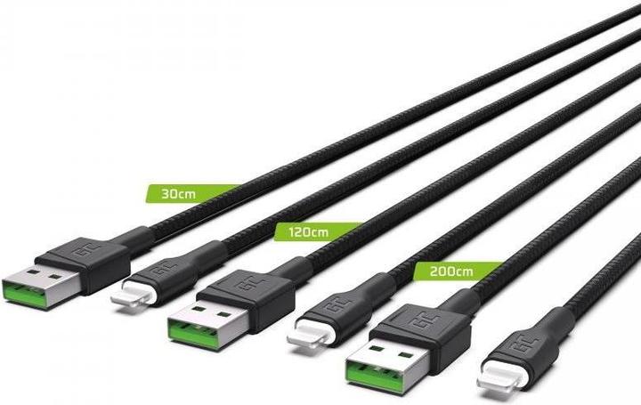 Image du produit GreenCell Set 3x Ray Câble Lightning 30 cm (2 m, USB 3.0)