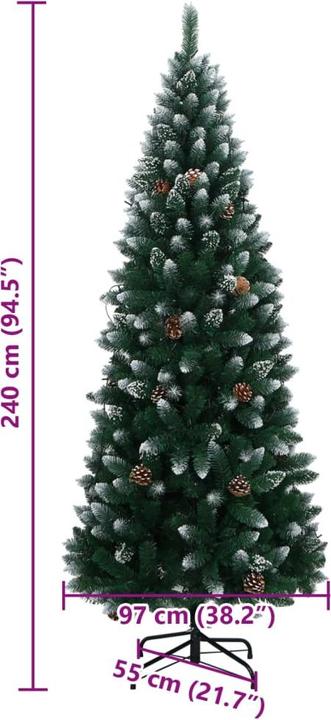 Produktbild VidaXL Künstlicher Weihnachtsbaum Tannenbaum Christbaum Kunstbaum 300 LEDs 240cm (240 cm)