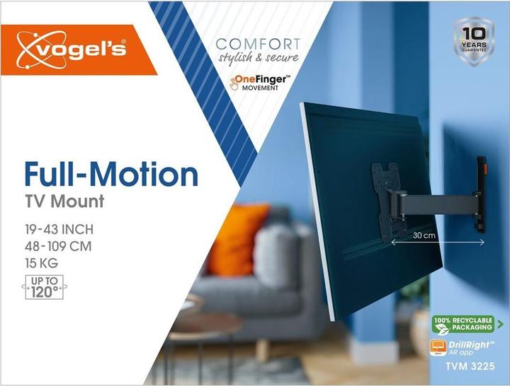 Produktbild Vogels MUURBEUGEL COMFORT TVM3225 (Wand, 15 kg, 19" - 43")