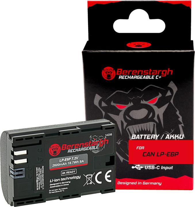 Produktbild Berenstargh Akku LP-E6P für Canon R5 Mark II R6 Mark II R7 R6 R5 R (Kamera Akku)