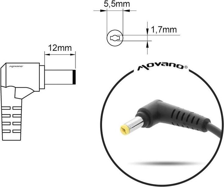 Actual product image Mitsu notebook charger 19v 3.42a 5.5x1.7 - acer packard bell (65 W)
