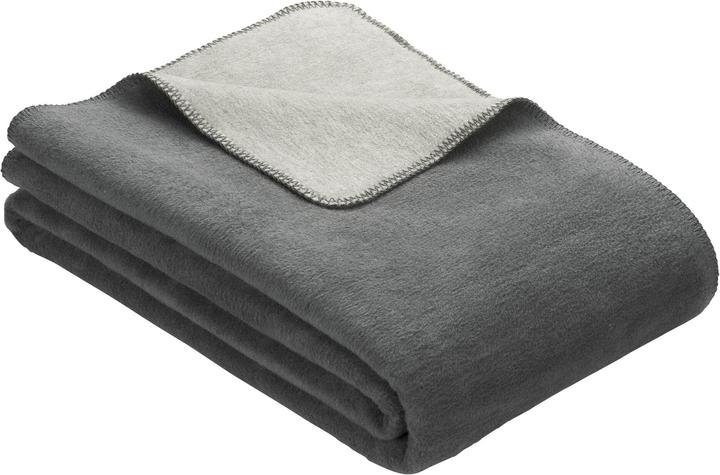 Ibena Uni Doublefac blanket Dublin 2340 anthracite/silver 150x200cm (200 x 150 cm)