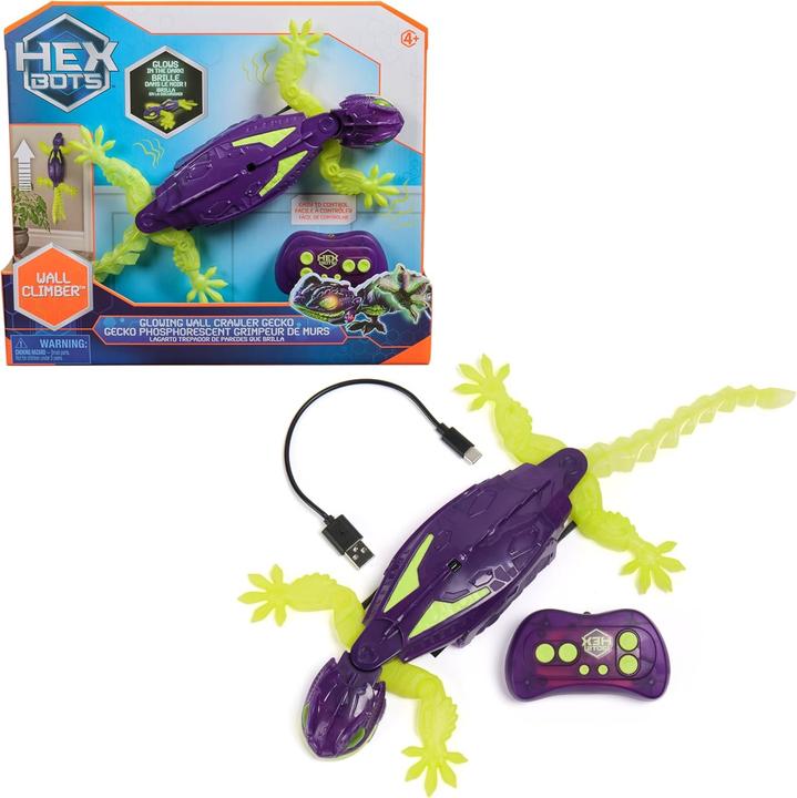 Actual product image Spin Master HEX interactive toy Wall Crawler Gecko Glow in The Dark