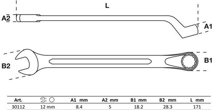 Actual product image BGS Combination Spanner offset 12 mm (12 mm)