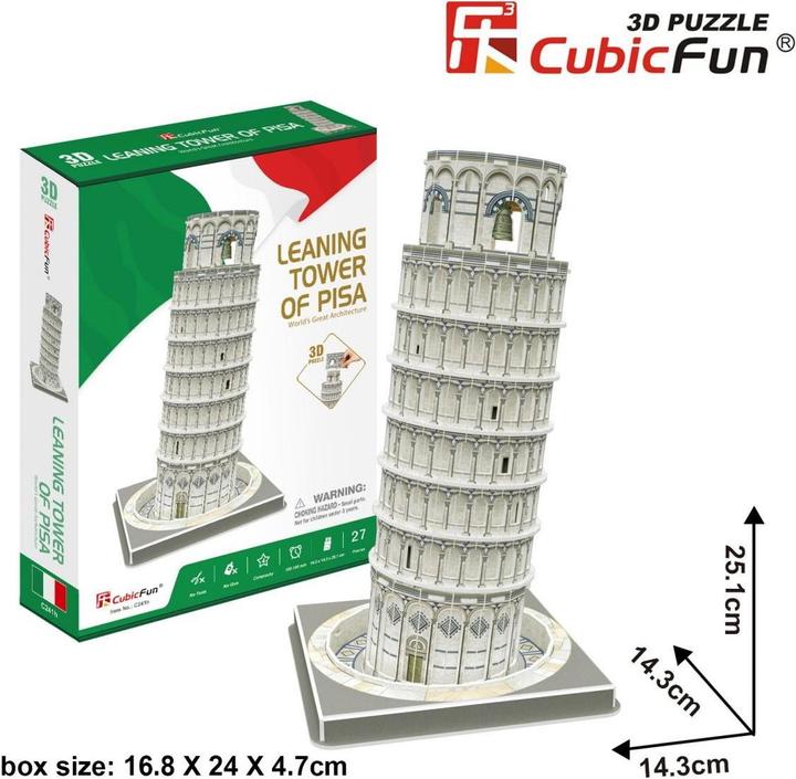Image du produit Cubicfun Puzzle 3D La tour penchée de Pise (27 pièces)