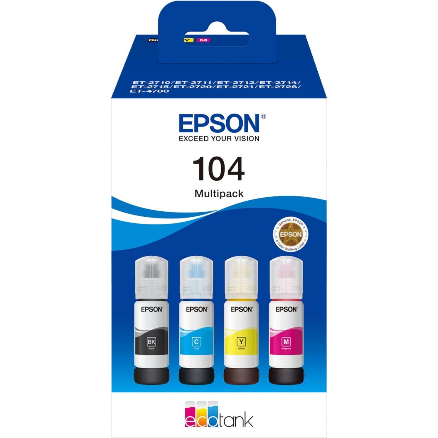 Epson, Druckerpatrone, 104 Multipack (M, Y, C, BK)
