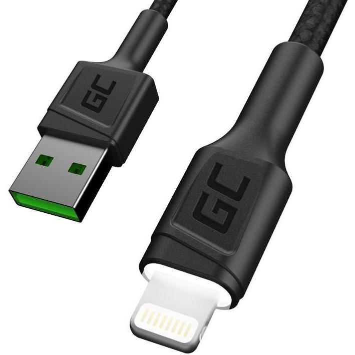 Thumbnail - GreenCell KABGCSET05 Lightning-Kabel 1,2 m Schwarz (1.20 m, USB 3.0), USB Kabel